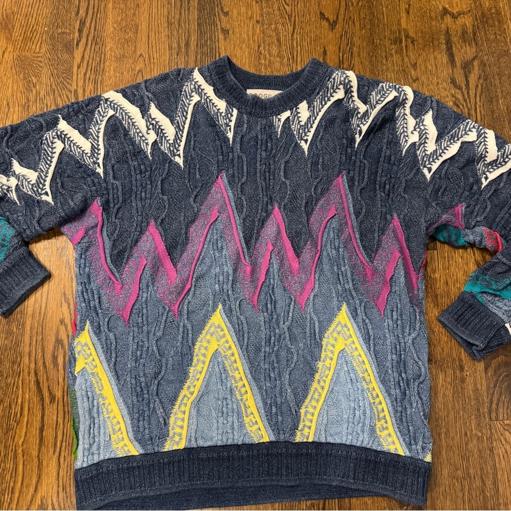 Vintage 90s COOGI Sweater Mens Large Colorful Pullover Long Sleeve Biggie RARE